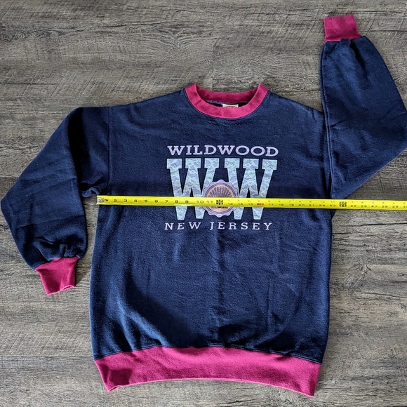 Vintage 90s Wildwood New Jersey Crewneck Beach Pullover Nutmeg Sweatshirt Size L - Picture 6 of 8